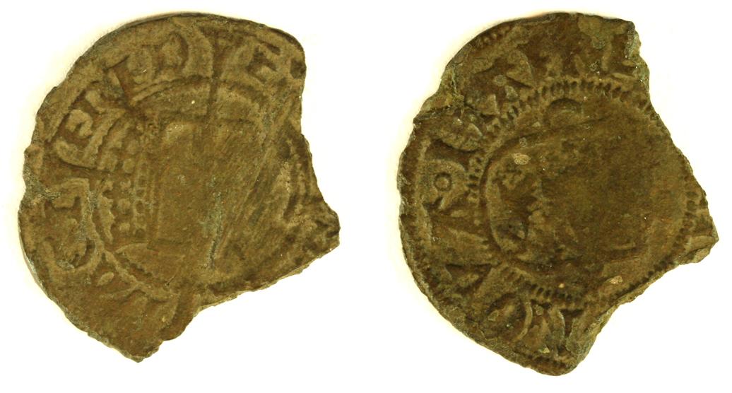 Fragment af mønt af Cu? Frederik I 1524, Søsling, København