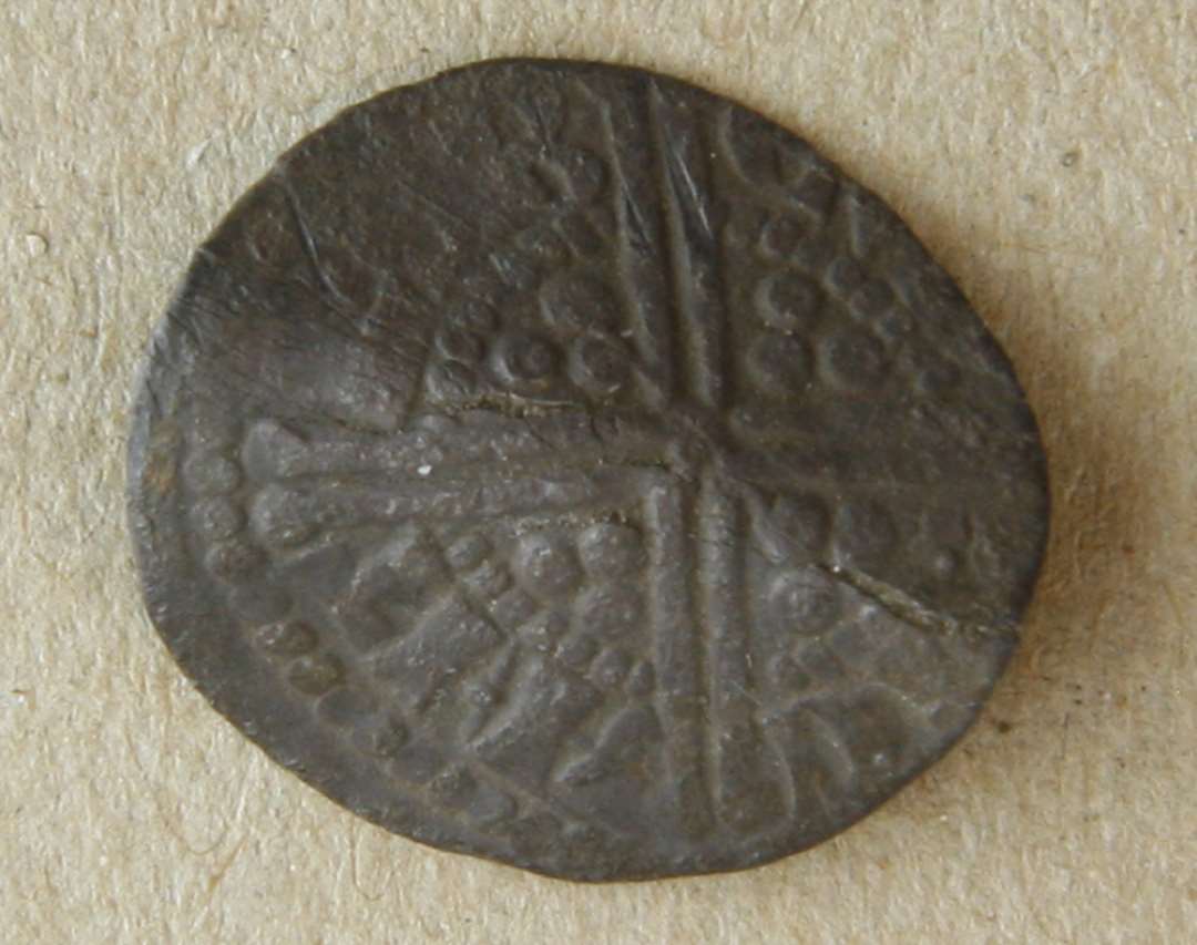 Long cross silver penny. Let bøjet. Canterbury 1247-1279